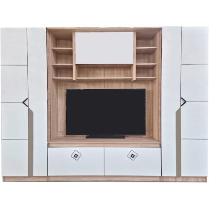 270x40x203 cm. culoare sonoma/alb lucios