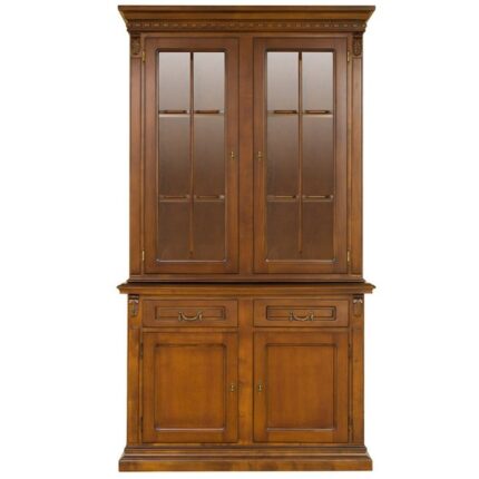 Bufet cu vitrina 2 usi Palermo Lemn Masiv 122 x 54 x 224 cm