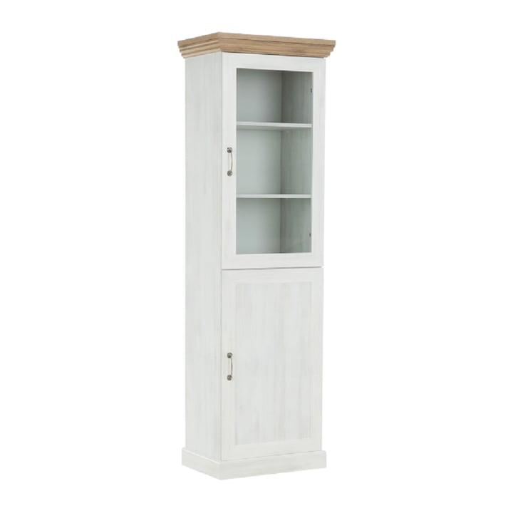 Vitrina pal alb pin nordic maro stejar salbatic Royal 57x39x187 cm Vitrina pal alb pin nordic maro stejar salbatic Royal 57x39x187 cm