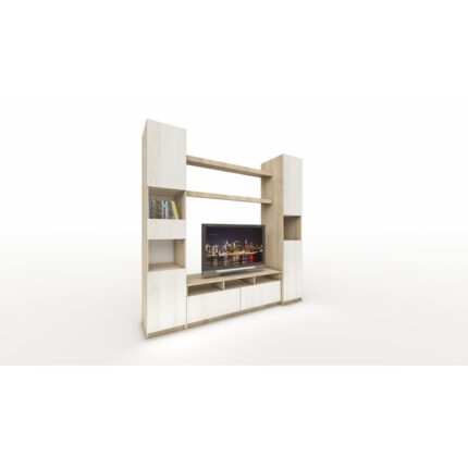 Living Mora Mini L 220 x A 50 x H 200 cm white loft pine