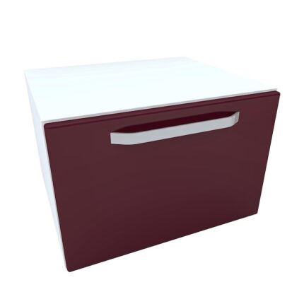 Comoda Armonia alba cu 1 usa si maner / front MDF Rosu 60 x 52 x 43 cm