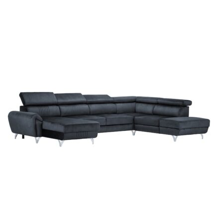 Canapea exclusiva BALTAZAR Panorama gri inchis 355 x 235 x 95 cm