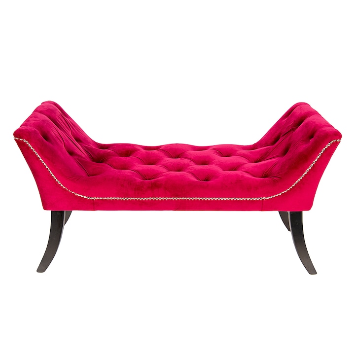 Banca tapiterie textil rosu 117x45x63 cm