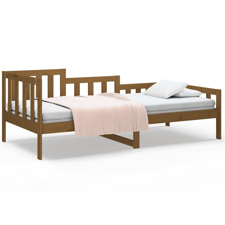 193 Sezlong din lemn de pin, zakito europe, 193,5x96x68,5 maro miere