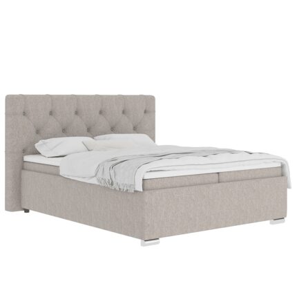 Pat boxspring tapiterie textil bej Morina 160x200 cm
