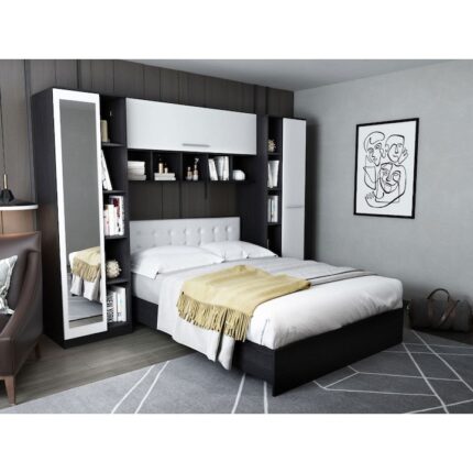 Pat 140x200 incadrat tapitat alb