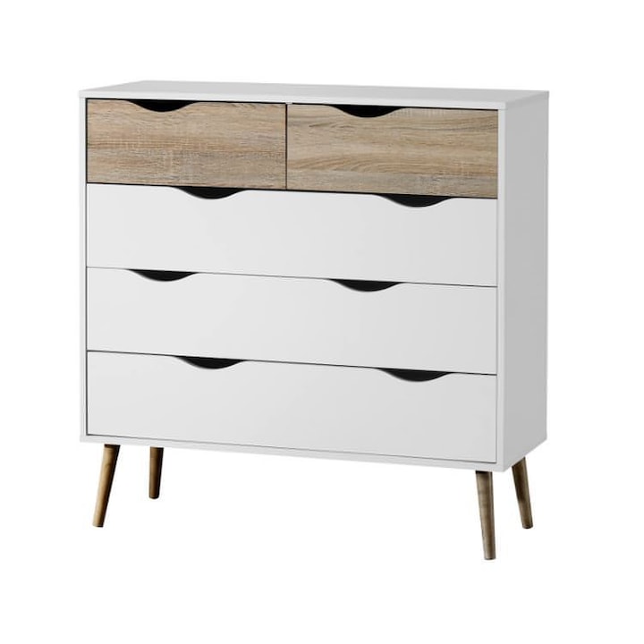 Comoda Sunndal II 99 cm alb