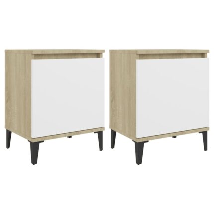 2 buc. stejar sonoma/alb 40x30x50 cm