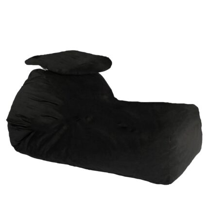 Fotoliu Pufrelax Yoga XL + Perna - Teteron Black (pretabil si la exterior) umplut cu fulgi de burete memory mix®