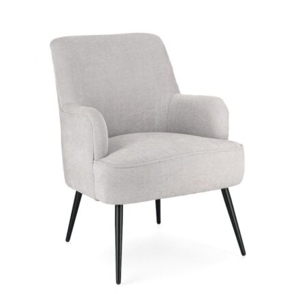 Fotoliu otel negru textil gri Ernestine 60x67x79 cm