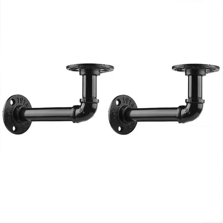 pentru rafturi plutitoare in forma de L din metal negru