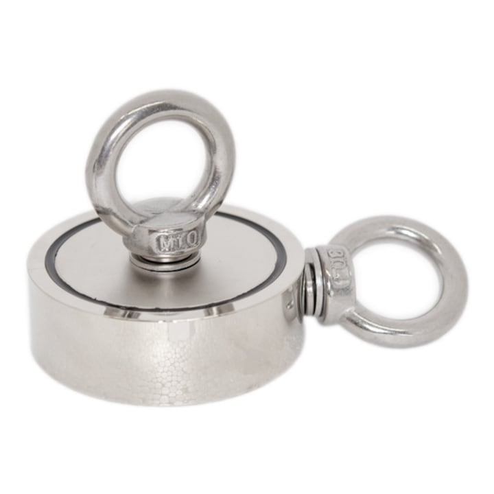 Magnet Fishing D75 mm doua fete Forta de prindere magnet acvatic neodim in carcasa