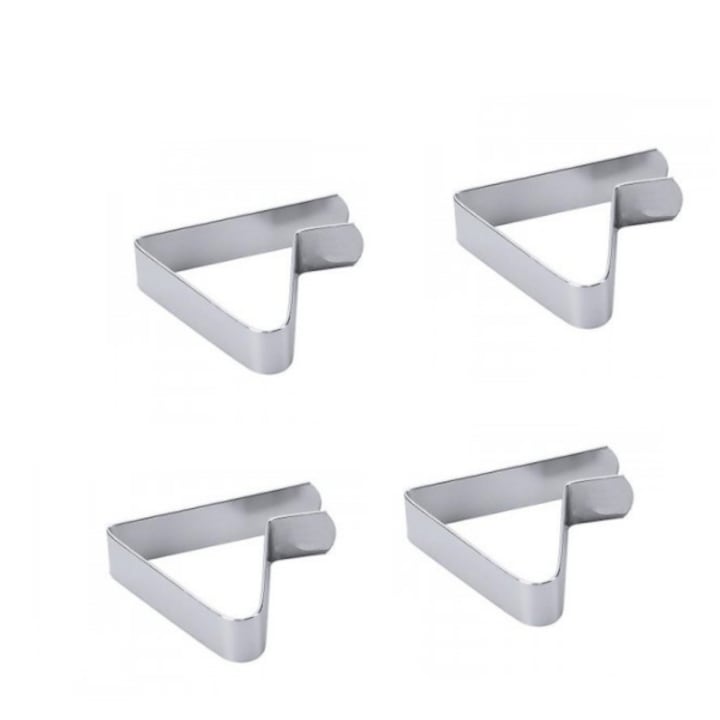 Set 4 Bucati Clema Fixare Fata de Masa din Otel 8 cm x 5 cm G Glixicom®