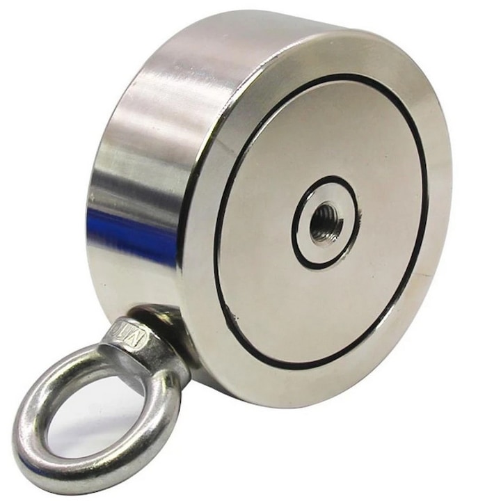 Magnet Fishing D94 mm 2x300 kg puternic doua fete Forta prindere acvatic neodim