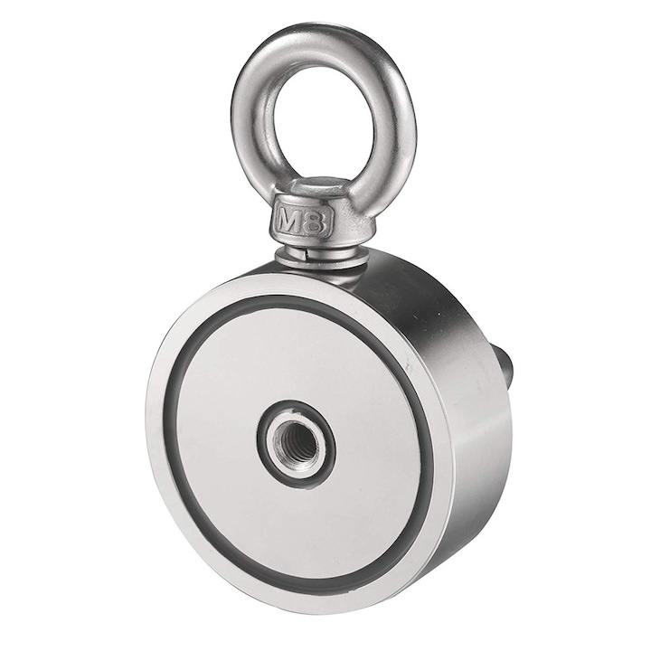 Magnet Fishing D60 mm doua fete 2x120 kg puternic Forta prindere acvatic neodim