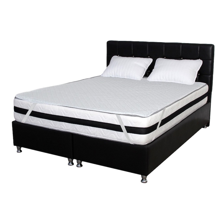 Set Saltea Super Lux Ortopedic 140x200x26 cu 2 perne microfibra 50x70 si Husa hipoalergenica Axon