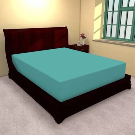 Husa de pat cu elastic din poliester turcoaz - 100 x 200 cm
