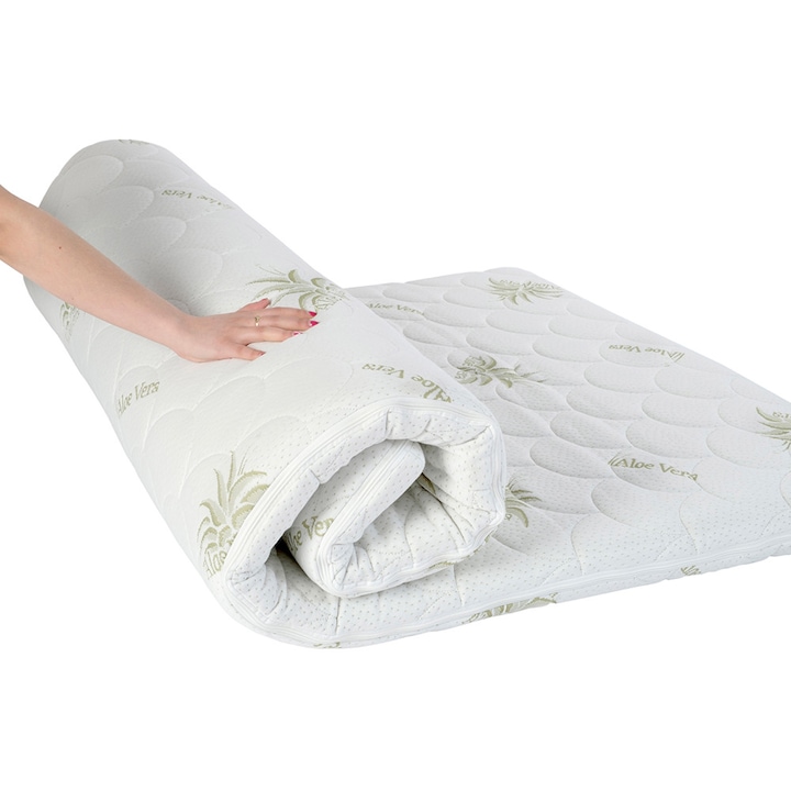 Topper Smart Spuma 5 cm cu Husa Aloe Vera Detasabila 100x190