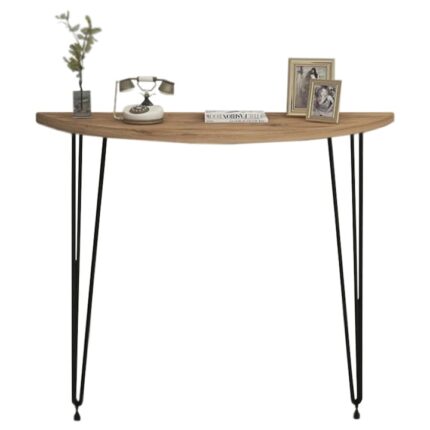 Consola oval nuc-negru homs 80x18x85 cm 40048