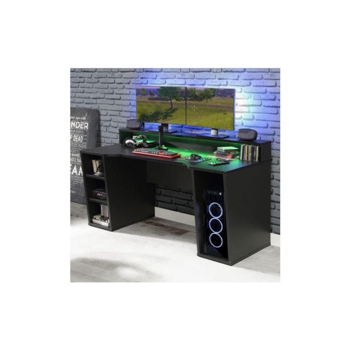 Birou Race Led 160x91x72 cm Nuanta Negru Birou Race Led 160x91x72 cm Nuanta Negru