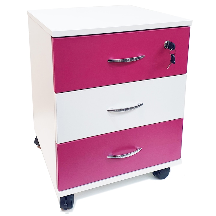 Alb perlat cu Roz Fuchsia U337 ST9 - 45 x 45 x 60h cm