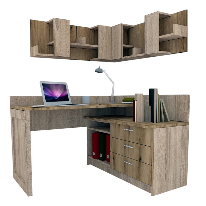 Ansamblu Birou Genarom Bob Stejar Sonoma / Decor K365