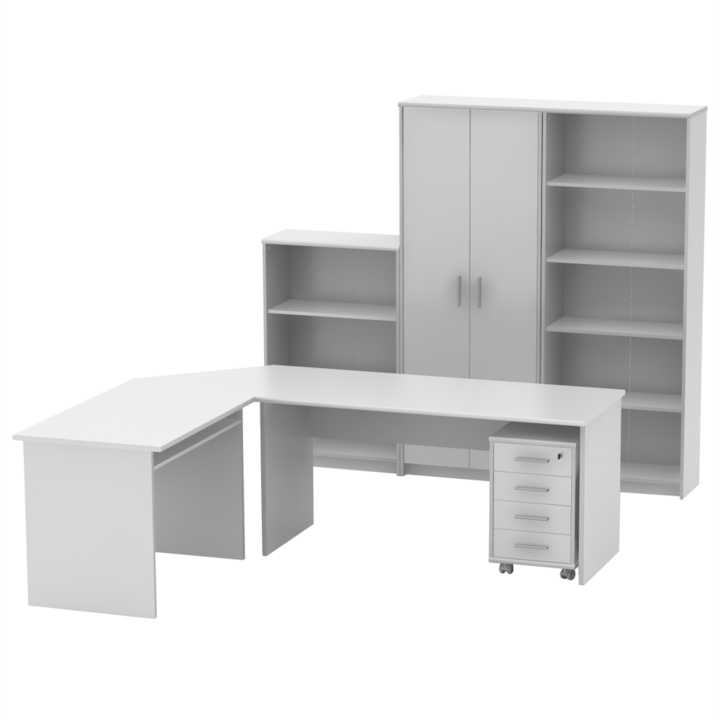 Set mobilier birou mdf alb Johan 100x67.5x73.5 cm