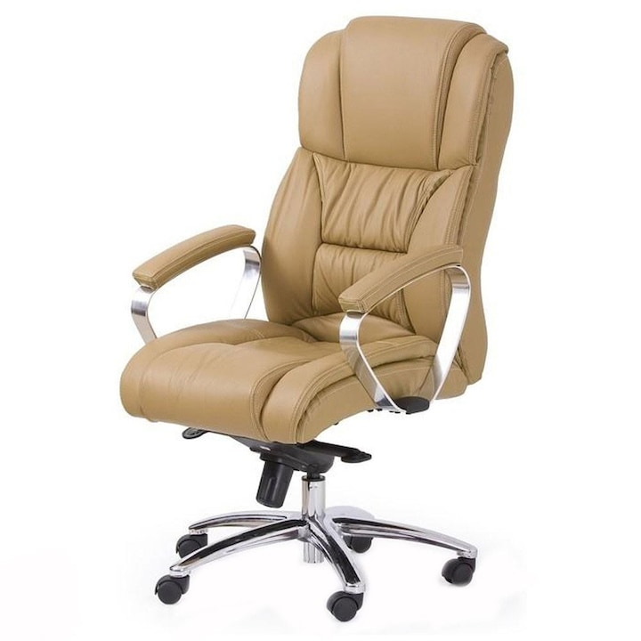 Scaun directorial piele naturala bej Ax Fodor