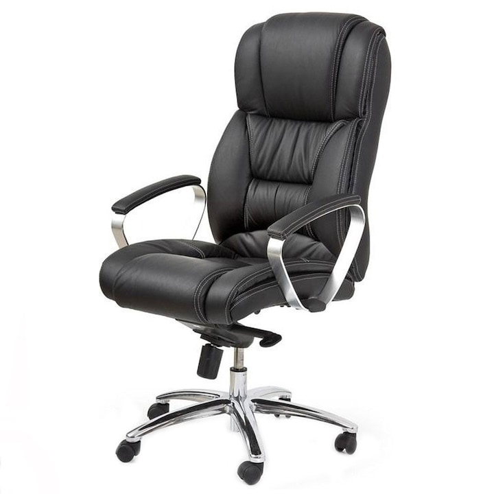 Scaun directorial piele naturala neagra Ax Fodor