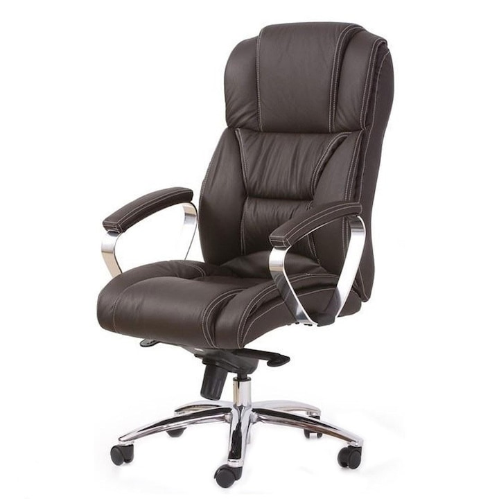Scaun directorial piele naturala maro Ax Fodor