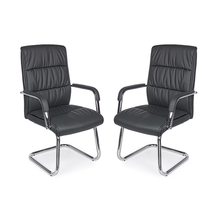 Set 2 scaune birou gri Sydney 58x60.5x101. 5 cm