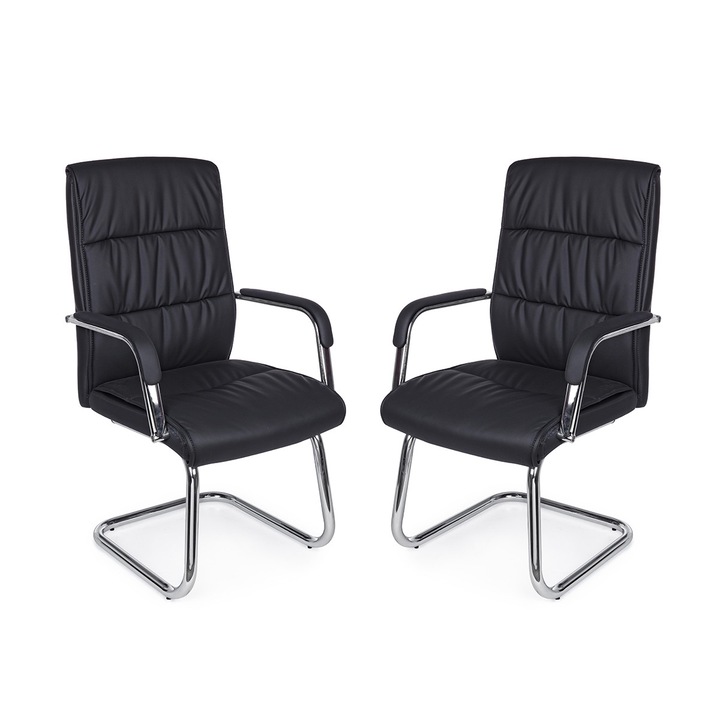 Set 2 scaune birou negru Sydney 58x60.5x101.5 cm