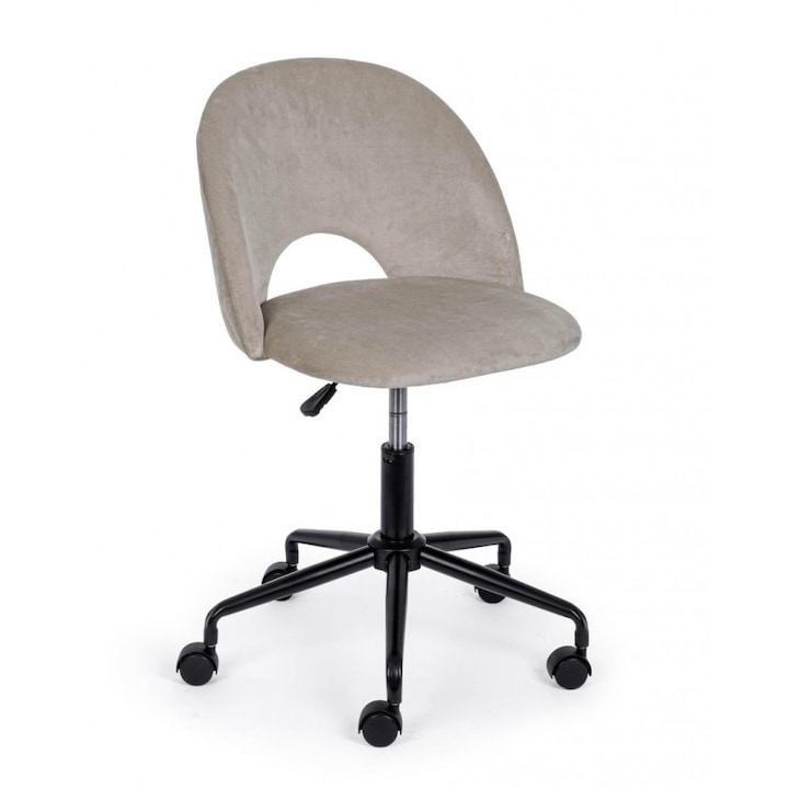 Scaun birou catifea bej Linzey 53x60x82 cm