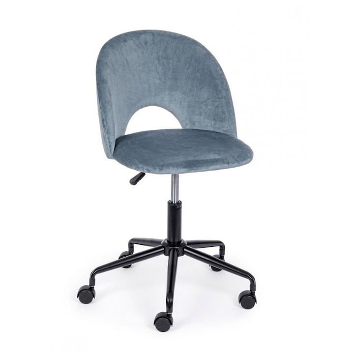 Scaun birou catifea albastra Linzey 53x60x82 cm