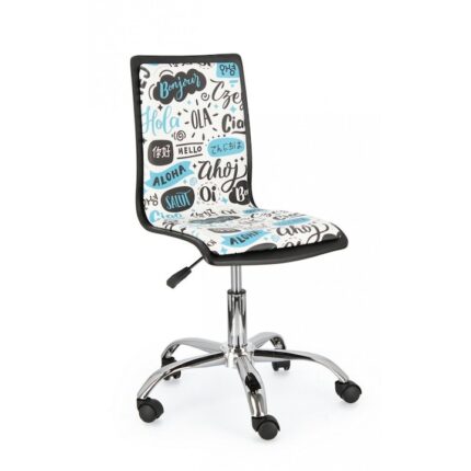Scaun birou ergonomic cu picior din crom argintiu Hello 42.5x40x87 cm
