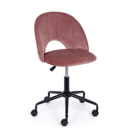 Scaun birou catifea roz Linzey 53x60x82 cm
