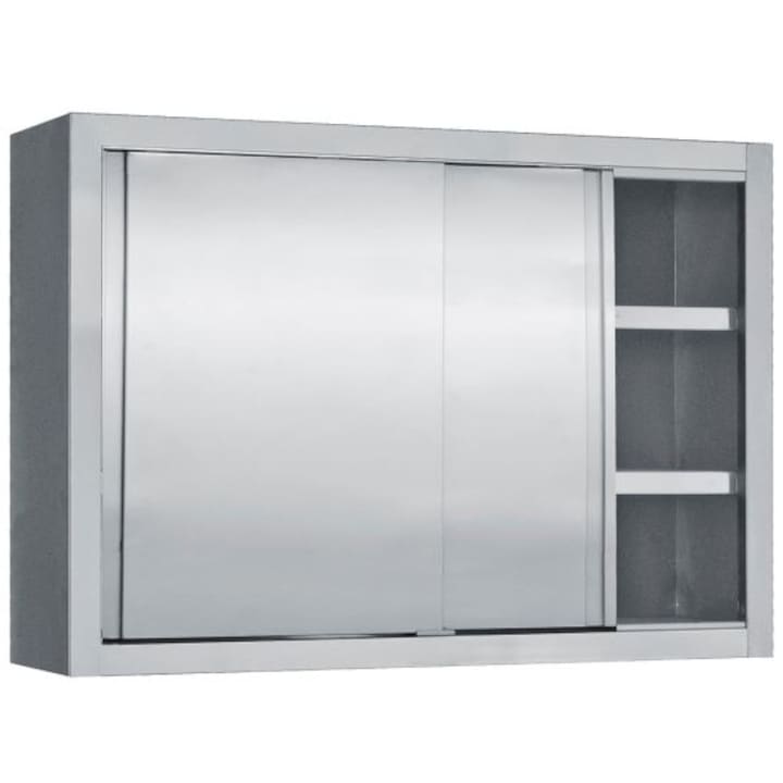 Dulap suspendat cu 2 polite usi glisante 1000x400x900mm INOX&MOBILIER HORECA inox satinat