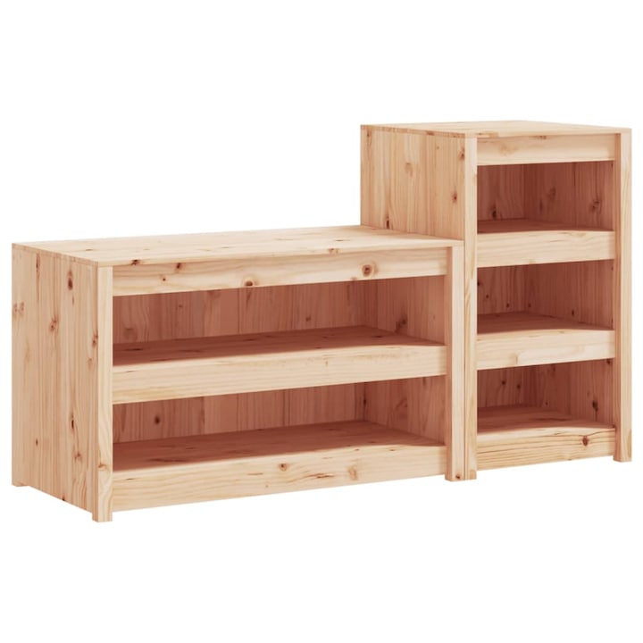 Set Dulapuri de Gradina Zakito Europe, Lemn de Pin, Modular, Natural, 106x55x64cm si 55x55x92cm