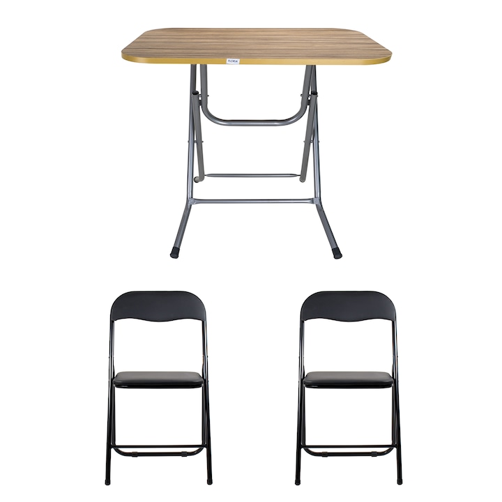 dimensiuni 60x90x75 cm (ZLN 2524) plus 2 x scaun bucatarie pliant (DSY 1115) / ZLN 2524_STEJAR_2S