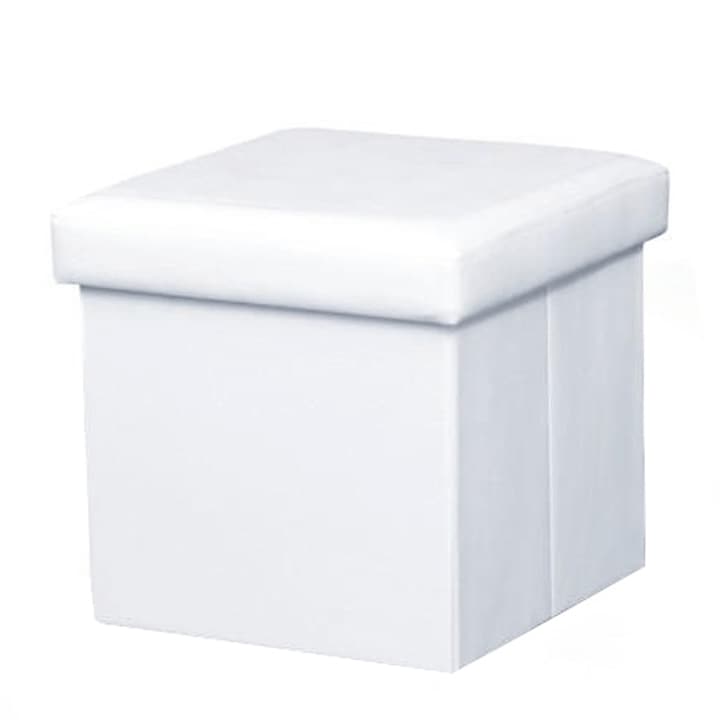 Taburet pliabil piele ecologica alba Tela 40x40x37 cm