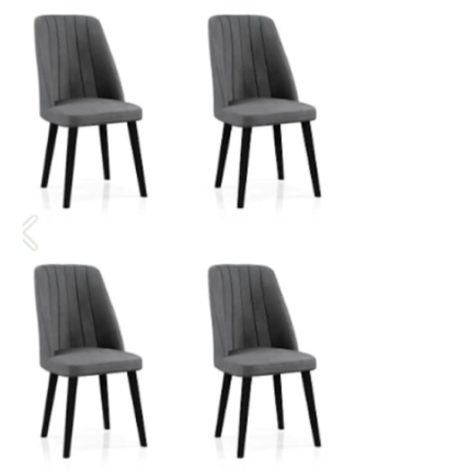 Set Scaune 4 buc Babyface Madrid Gri Antracit (Picior Negru) HAMAN
