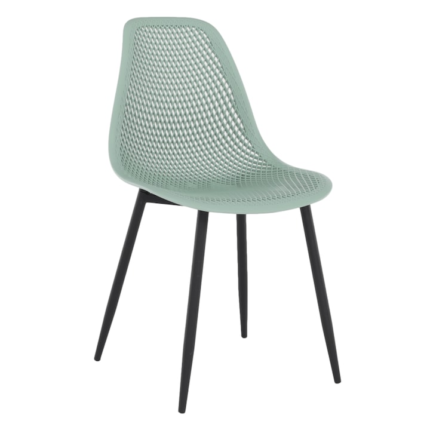 Scaun plastic verde picioare metal negru Tegra 37x53x86 cm