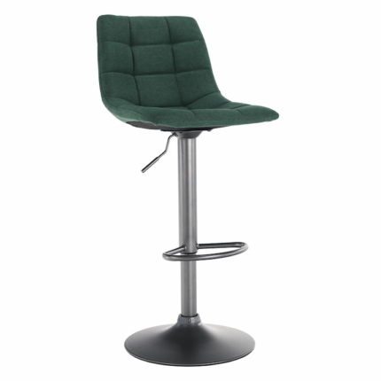 Scaun de bar tapiterie verde picior metal negru Lahela 44x50x112 cm