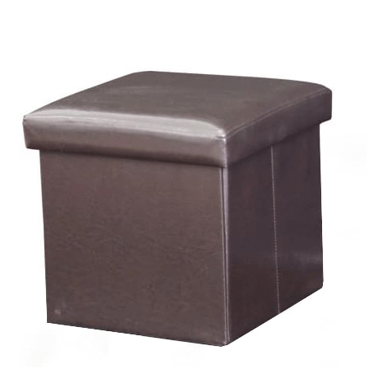 Taburet pliabil piele ecologica maro Tela 40x40x37 cm