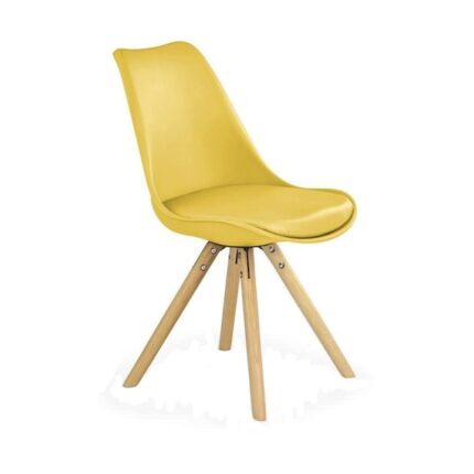 Scaun living tapitat piele ecologica AX Q301 galben