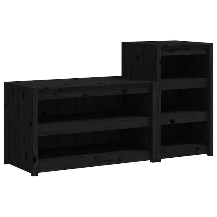 Set dulapuri de gradina Zakito Europe, lemn de pin, negru, 106x55x64cm & 55x55x92cm