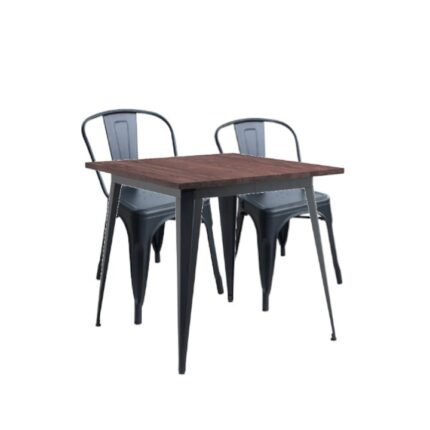 Set bar CULINARO ANTIQUE masa patrata 80xh75cm cu 2 scaune 51x44x84cm
