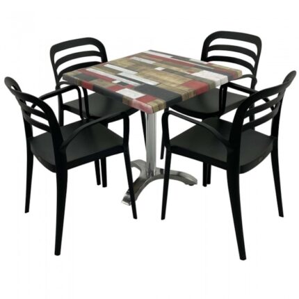 4 scaune ASPENDOS cu brate negre