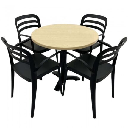 4 scaune ASPENDOS cu brate negre