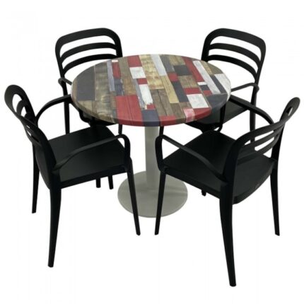 4 scaune ASPENDOS cu brate negre